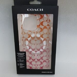 Coach Orange and Pink iPhone 16 Pro Max Case